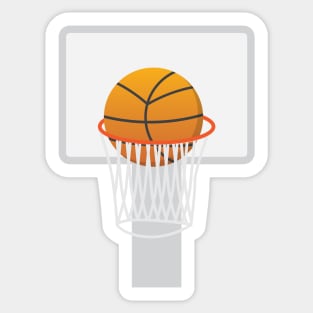 Basketball in basket Sticker